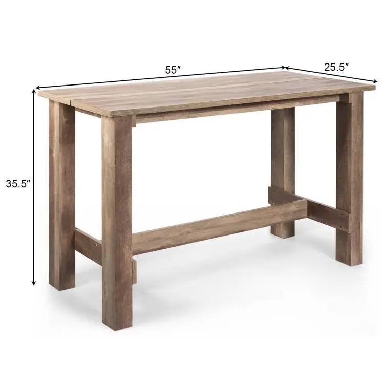 Modern Farmhouse Brown Wood 55-inch Counter Height Dining Table Computer Desk by HomePacific