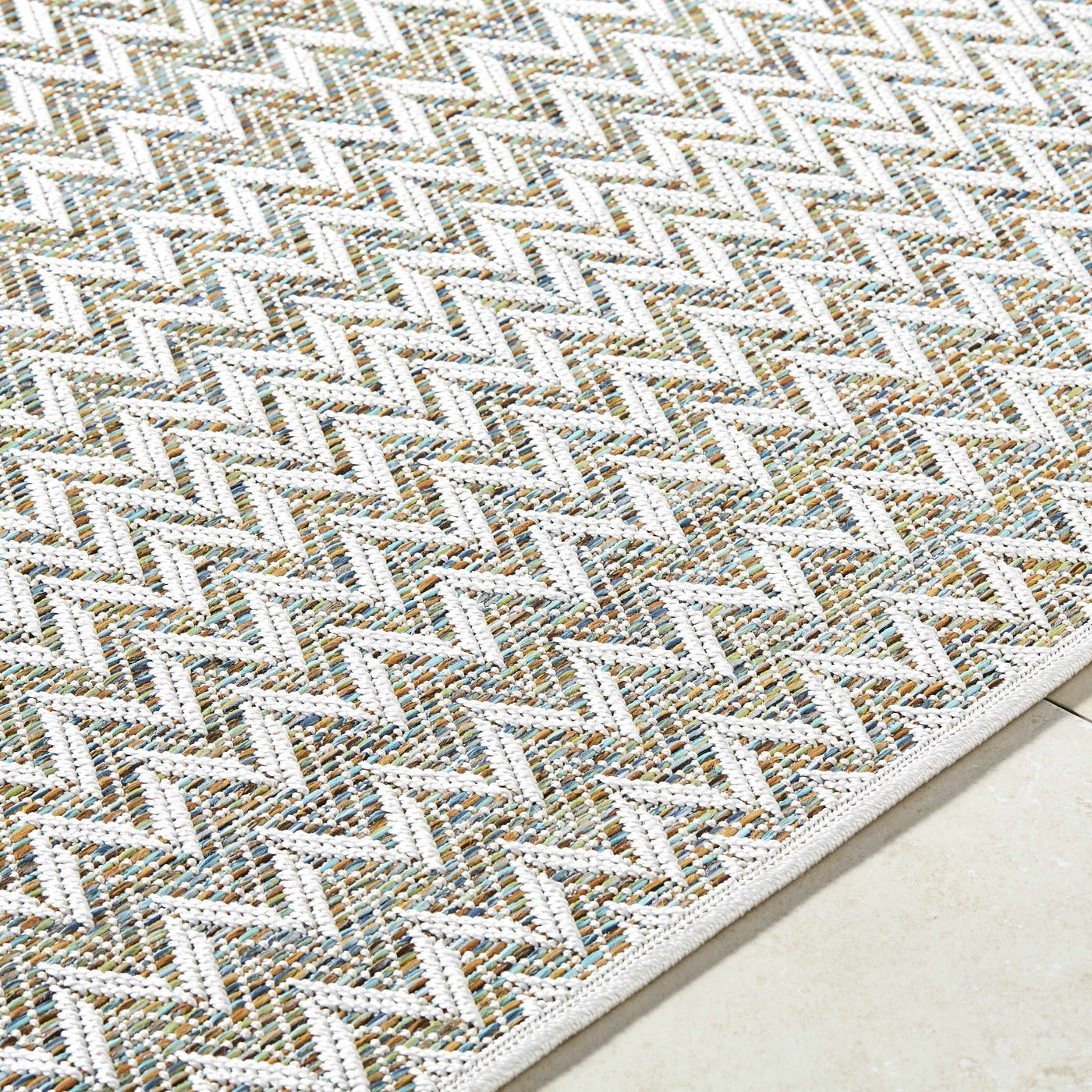 Alazne Ivory Outdoor Area Rug by Boutique Rugs