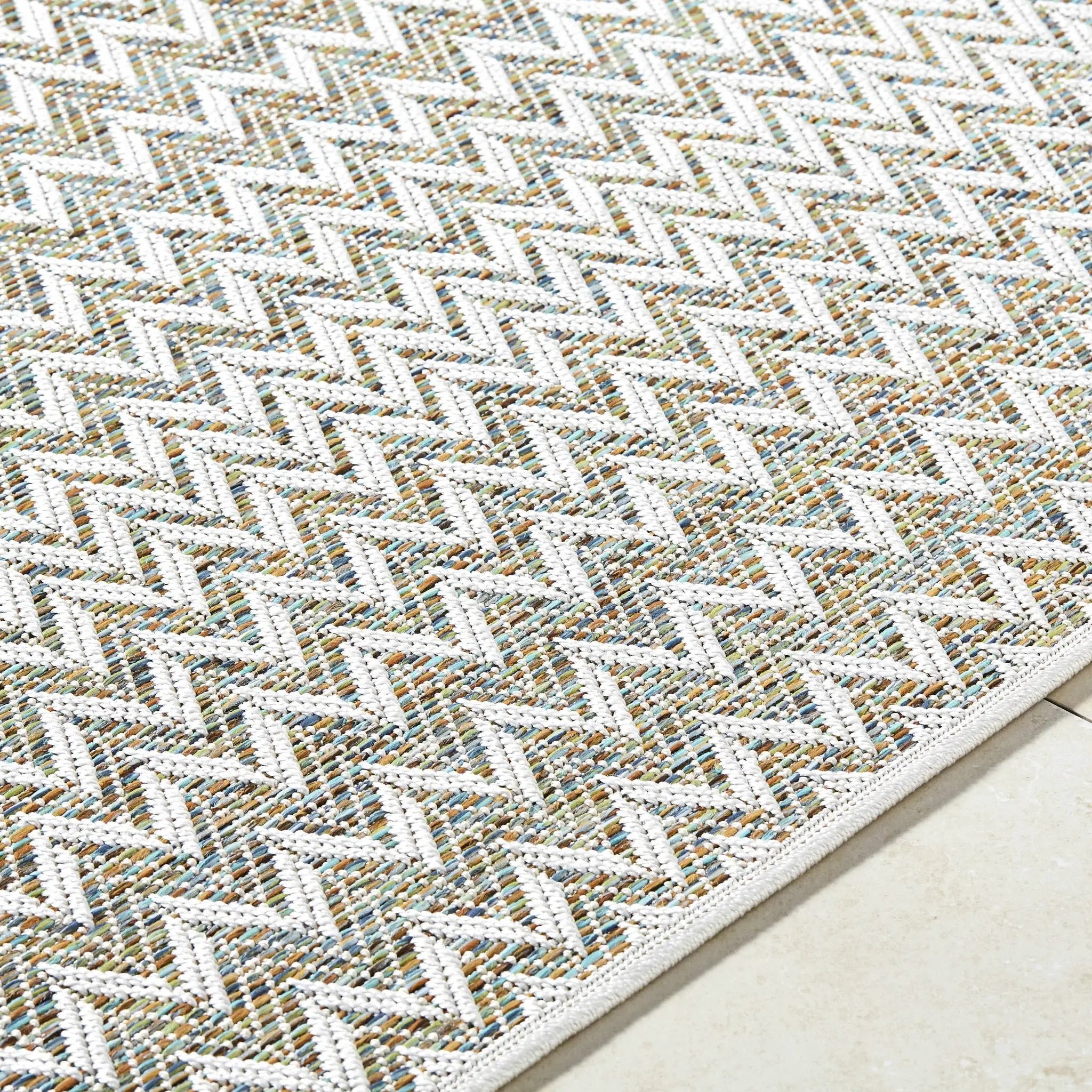 Alazne Ivory Outdoor Area Rug by Boutique Rugs