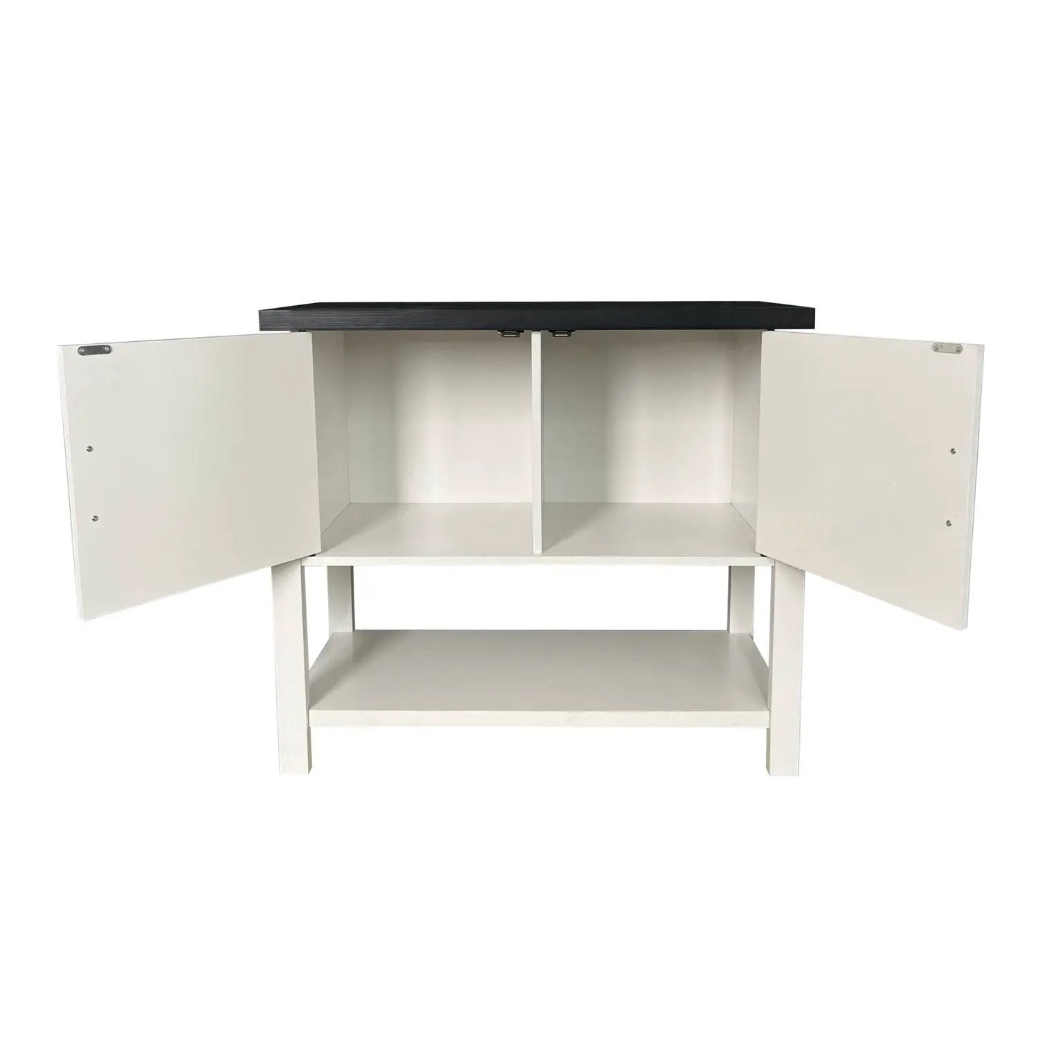 Modern 2 Drawer Wooden Storage Console Table White/Black by HomePacific