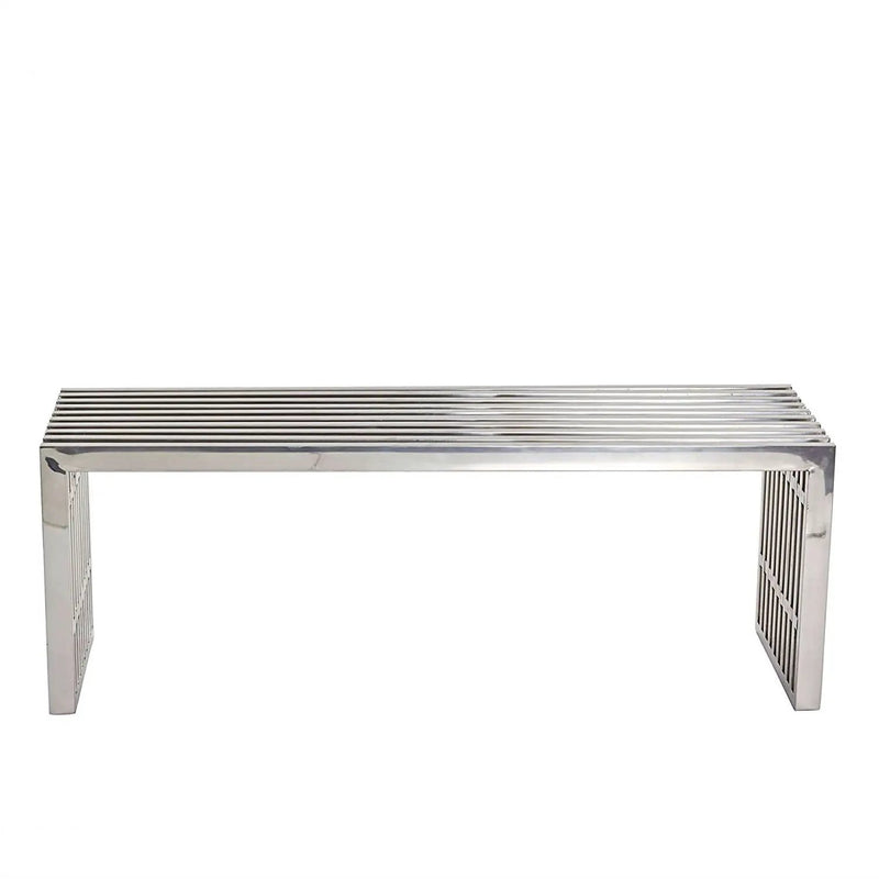 Modern Mid-Century Stainless Steel Accent Bench by HomePacific