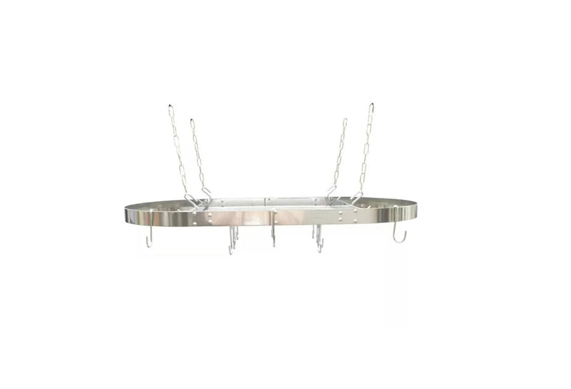 Modern Ceiling Mounted Stainless Steel Oval Hanging Pot Rack by HomePacific