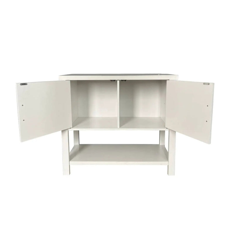 Modern 2 Drawer Wooden Storage Console Table White by HomePacific