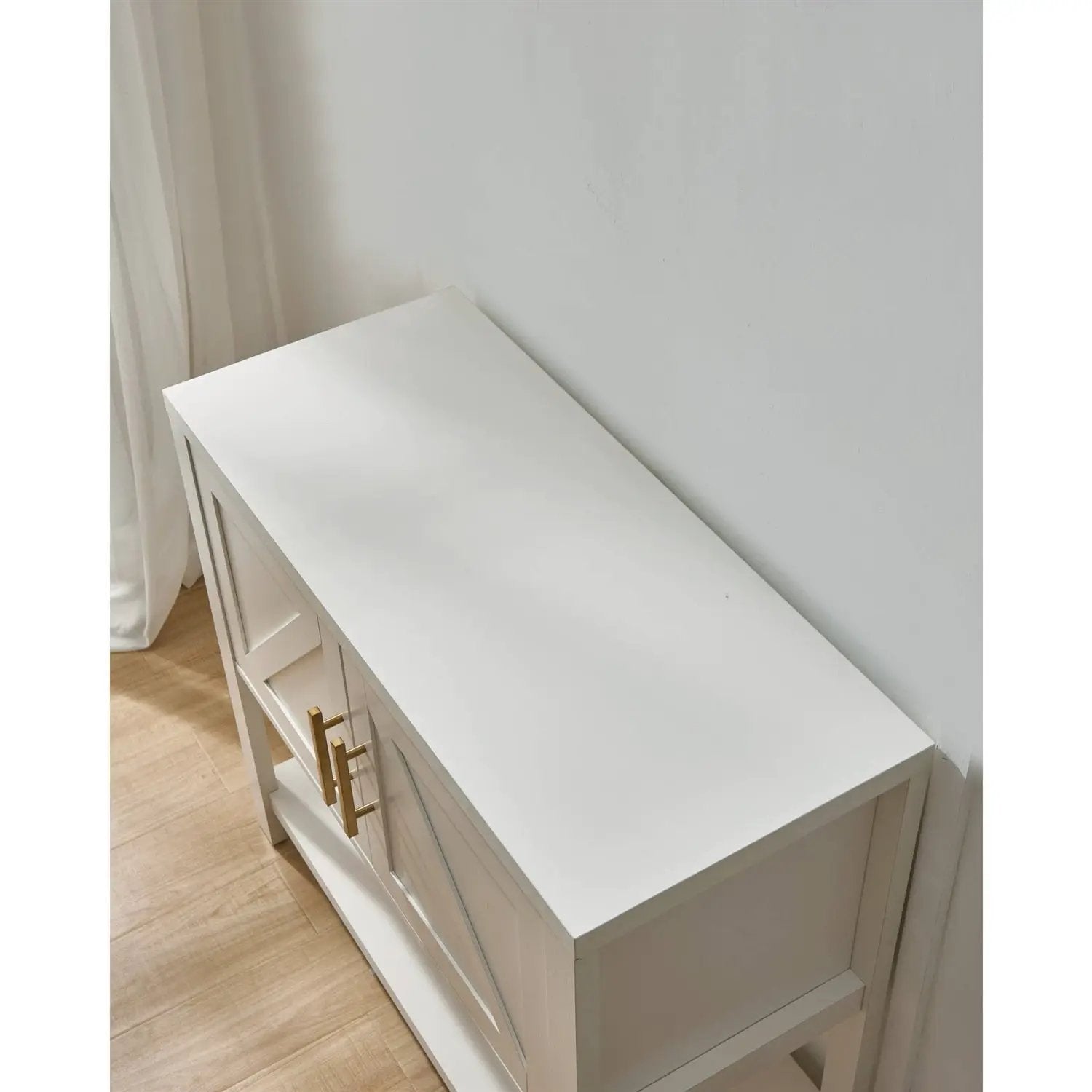 Modern 2 Drawer Wooden Storage Console Table White by HomePacific