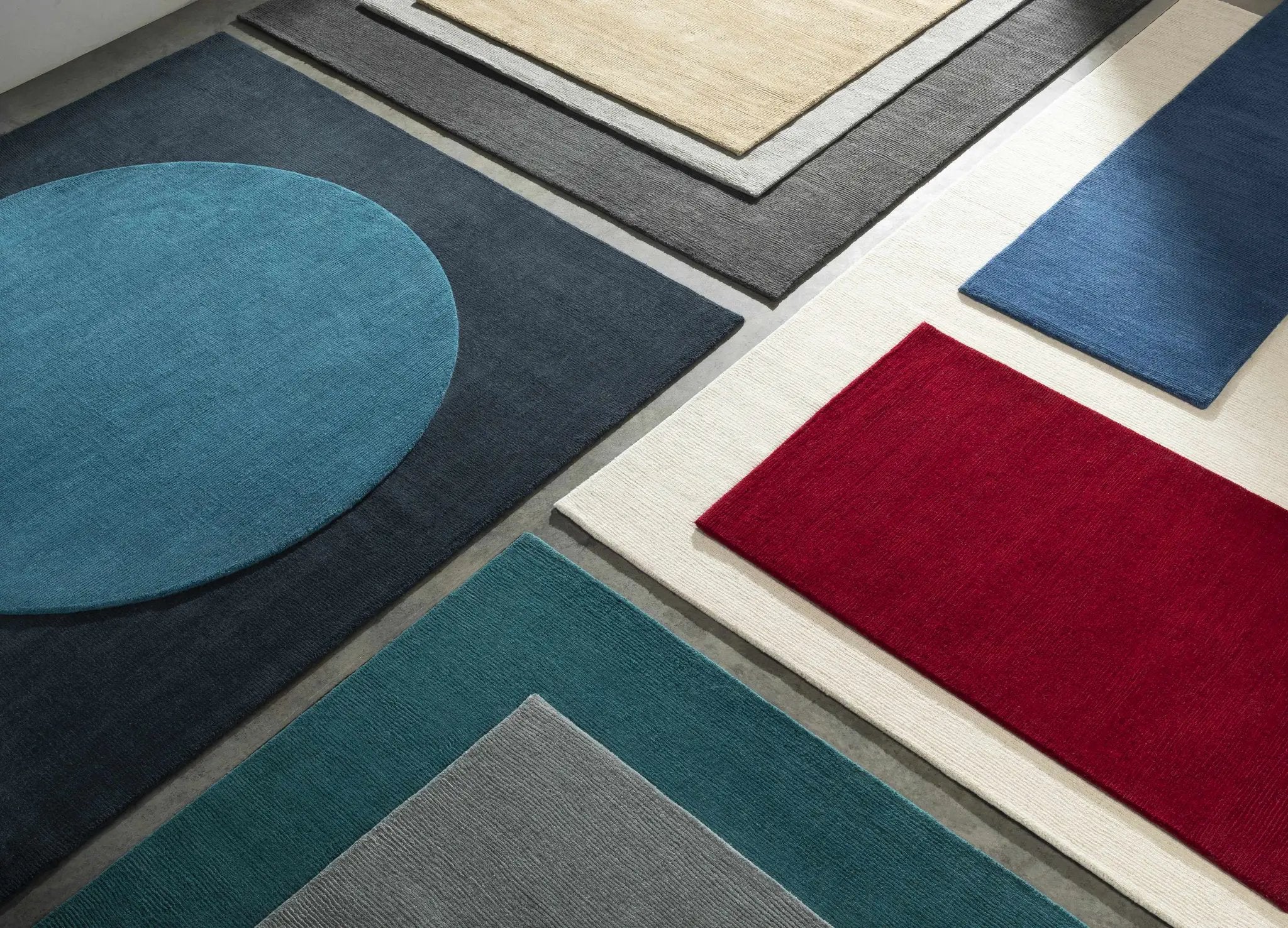 Brockton Solid Dark Blue Wool Rug by Boutique Rugs