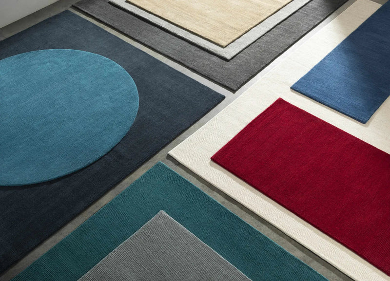 Brockton Solid Dark Blue Wool Rug by Boutique Rugs