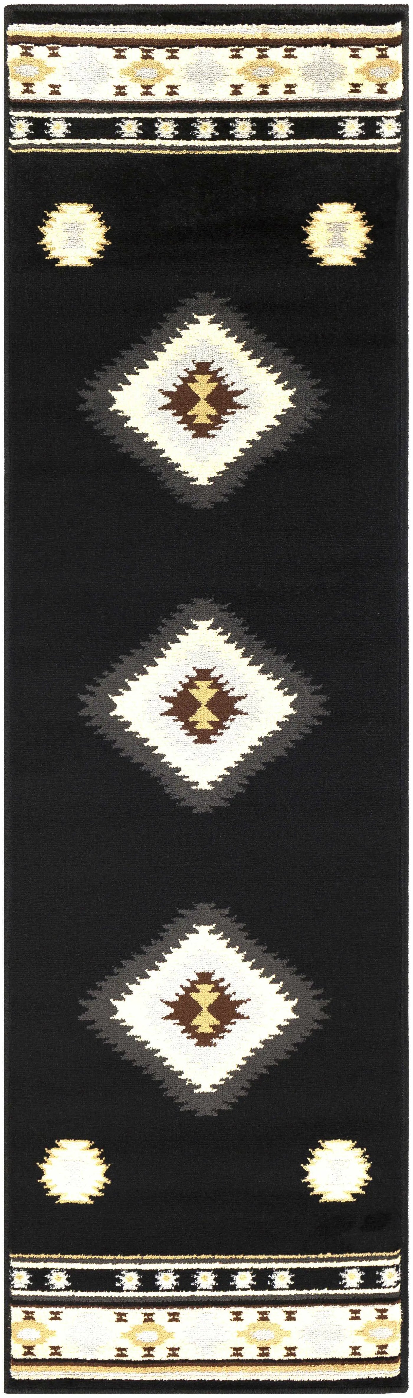 Buckhaven Black Southwestern Area Rug by Boutique Rugs