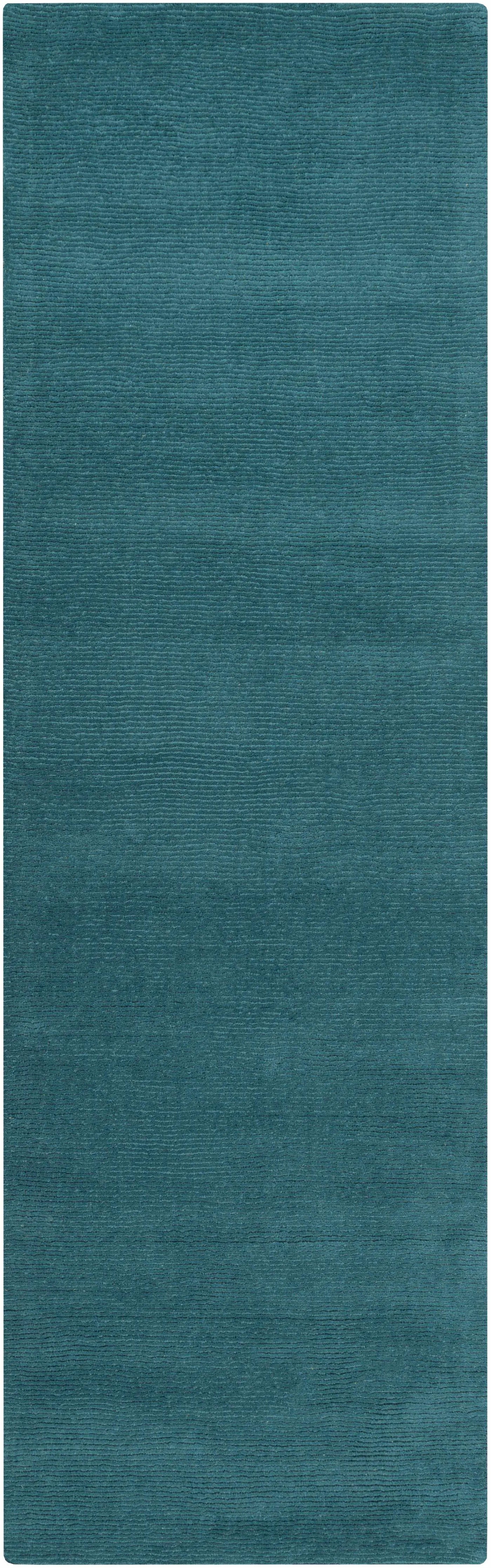 Brockton Solid Teal Wool Rug by Boutique Rugs