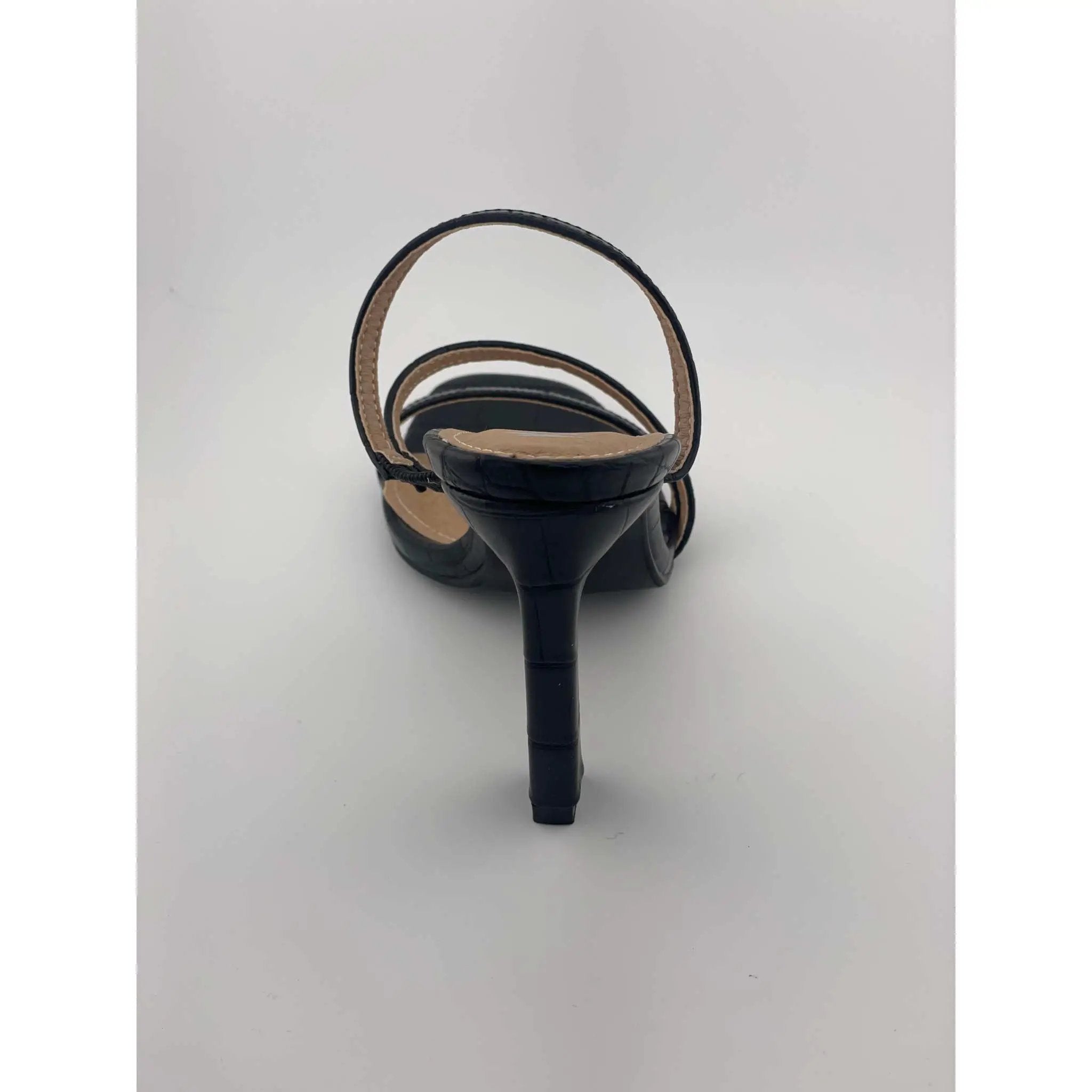 MIXX SHUZ MISS BLACK CROC PU HEELS by Selzalot