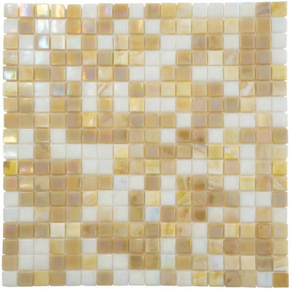 Yellow Gold White 12x12 Glossy Uniform Square Glass Mosaic Tile (20 pack, 18.69 sq ft/case)