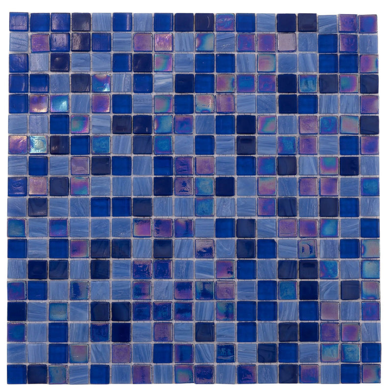 Blue 12x12 Glossy Uniform Square Glass Mosaic Tile (20 pack, 18.69 sq ft/case) by Apollo Tile