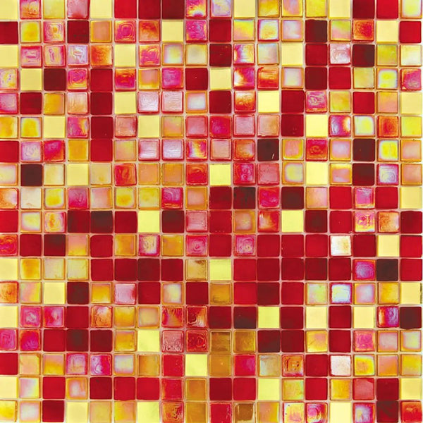 Red Yellow 12x12 Glossy Uniform Square Glass Mosaic Tile (20 pack, 18.69 sq ft/case)