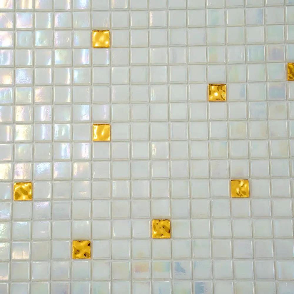 White Gold 12x12 Glossy Uniform Square Glass Mosaic Tile (20 pack, 18.69 sq ft/case) by Apollo Tile