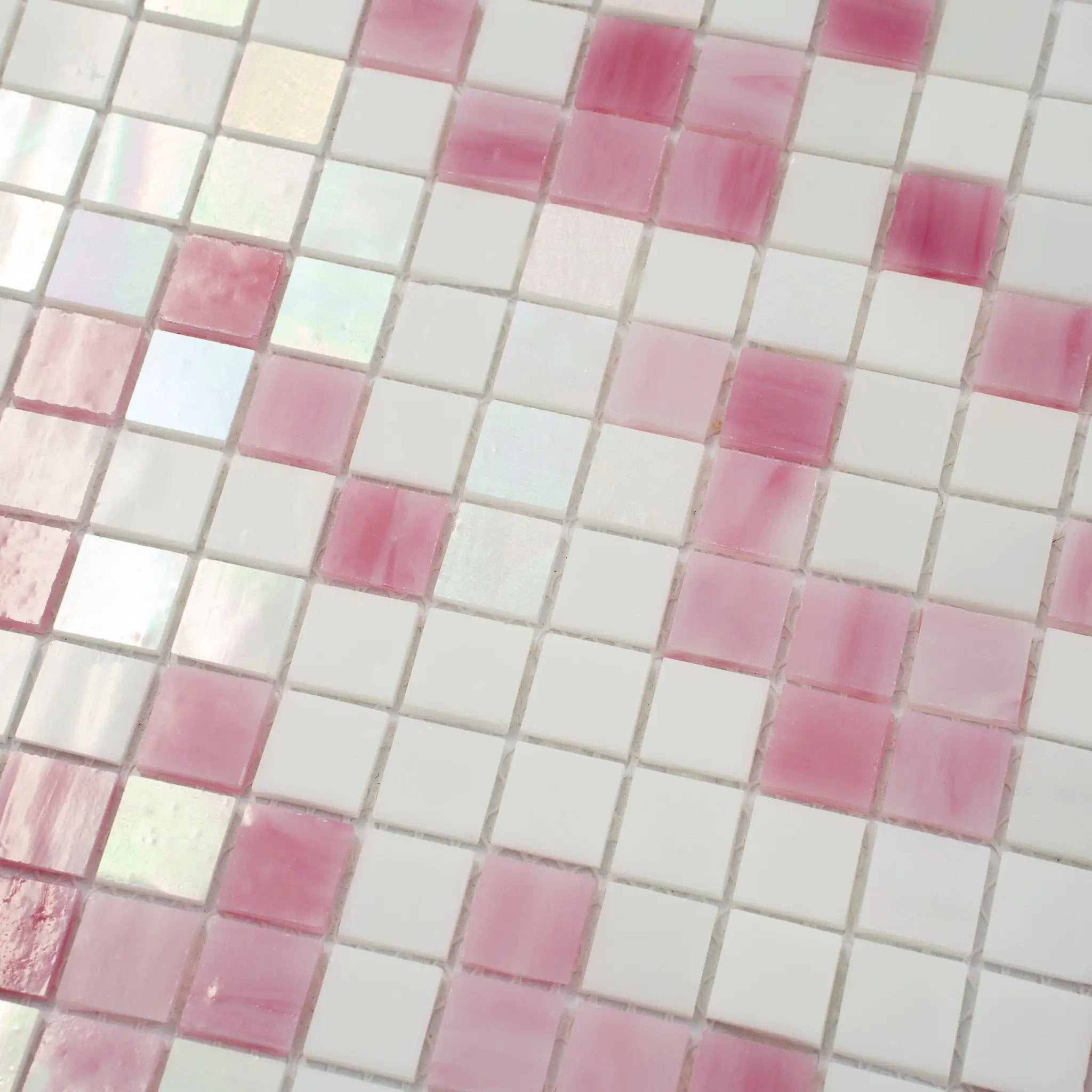 White Soft Pink 12x12 Glossy Uniform Square Glass Mosaic Tile (20 pack, 18.69 sq ft/case) by Apollo Tile