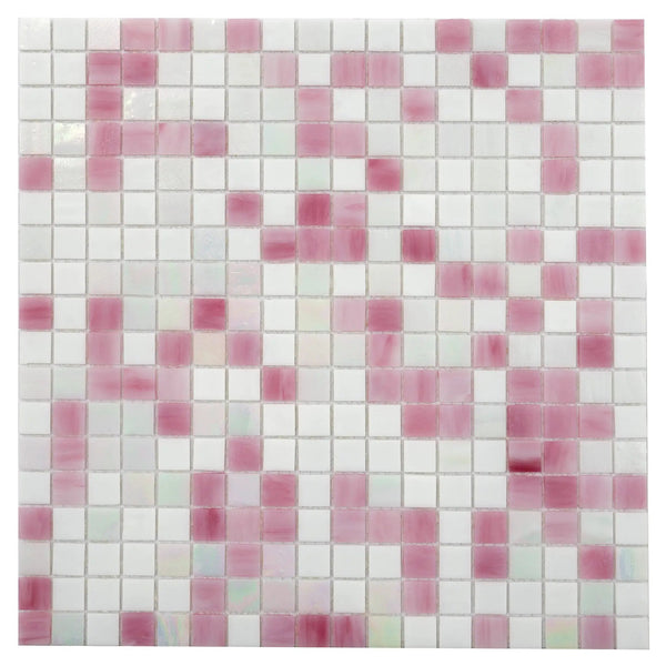 White Soft Pink 12x12 Glossy Uniform Square Glass Mosaic Tile (20 pack, 18.69 sq ft/case)