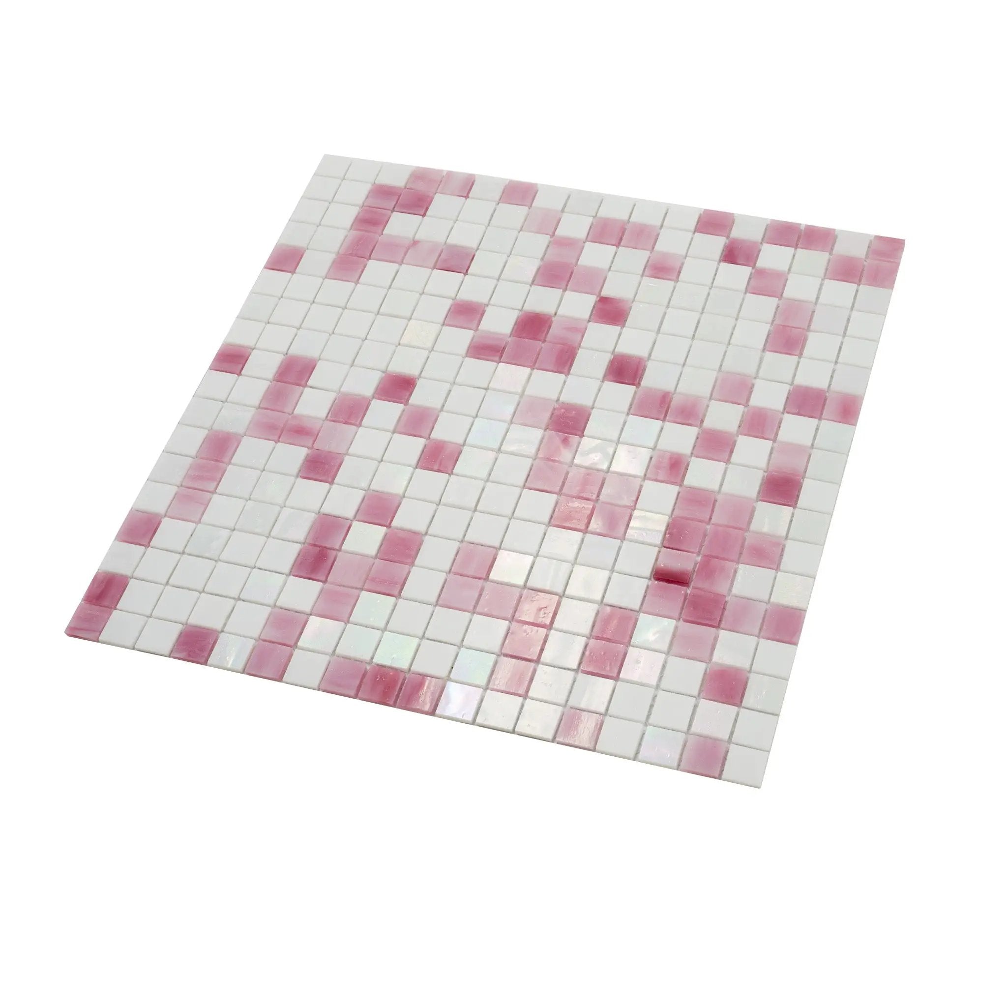 White Soft Pink 12x12 Glossy Uniform Square Glass Mosaic Tile (20 pack, 18.69 sq ft/case) by Apollo Tile