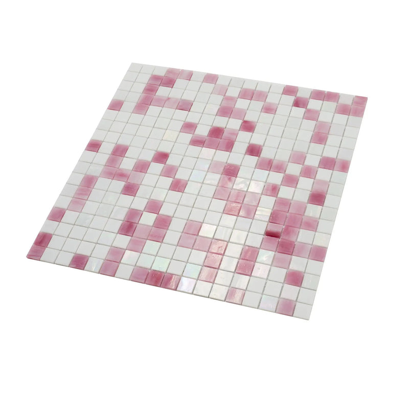 White Soft Pink 12x12 Glossy Uniform Square Glass Mosaic Tile (20 pack, 18.69 sq ft/case) by Apollo Tile