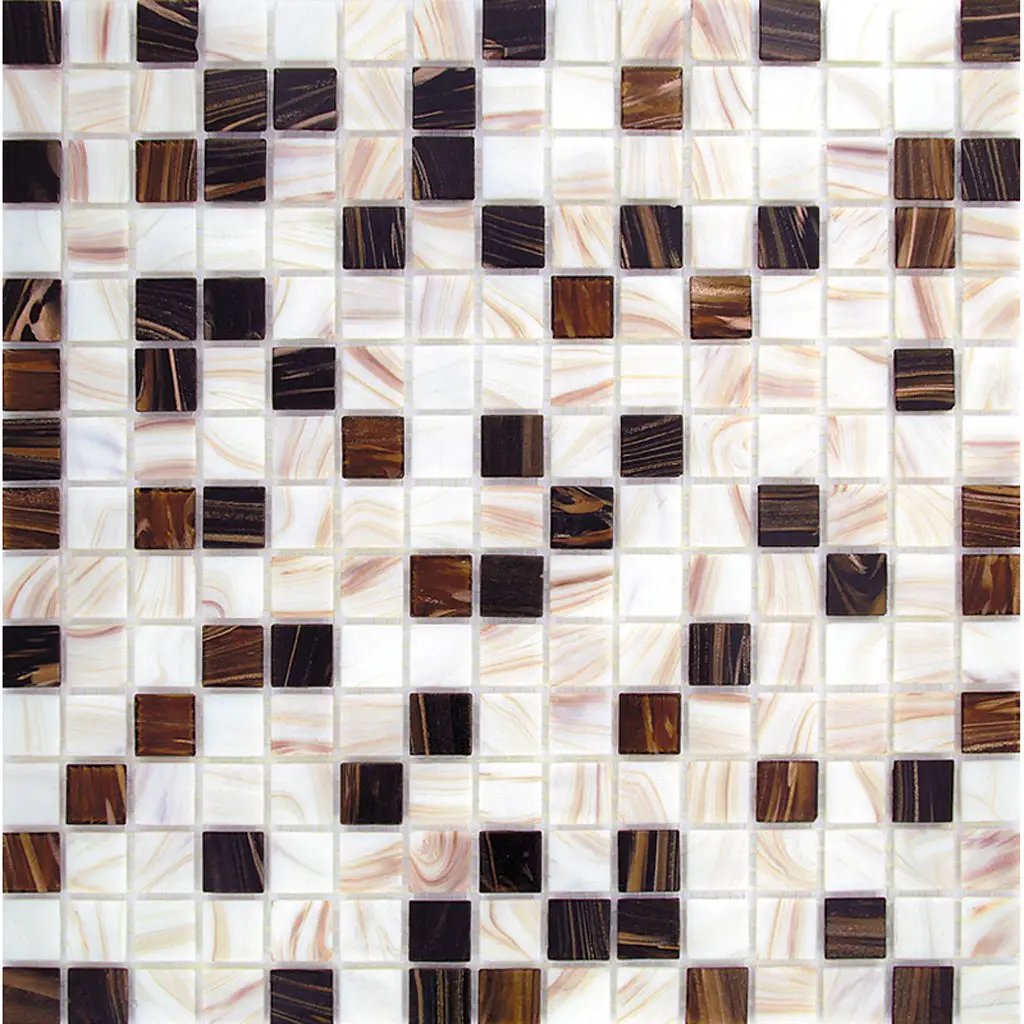 Beige Brown 12x12 Glossy Uniform Square Glass Mosaic Tile (20 pack, 20 sq ft/case) by Apollo Tile