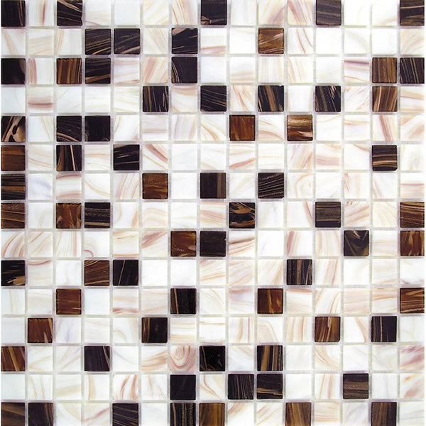 Beige Brown 12x12 Glossy Uniform Square Glass Mosaic Tile (20 pack, 20 sq ft/case)