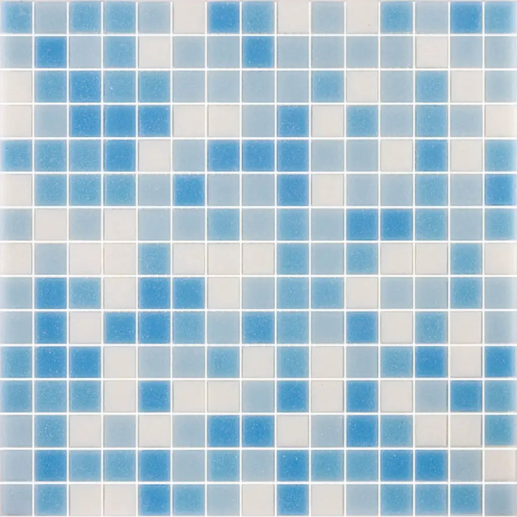 Sky Blue White 12x12 Glossy Uniform Square Glass Mosaic Tile (20 pack, 20 sq ft/case) by Apollo Tile