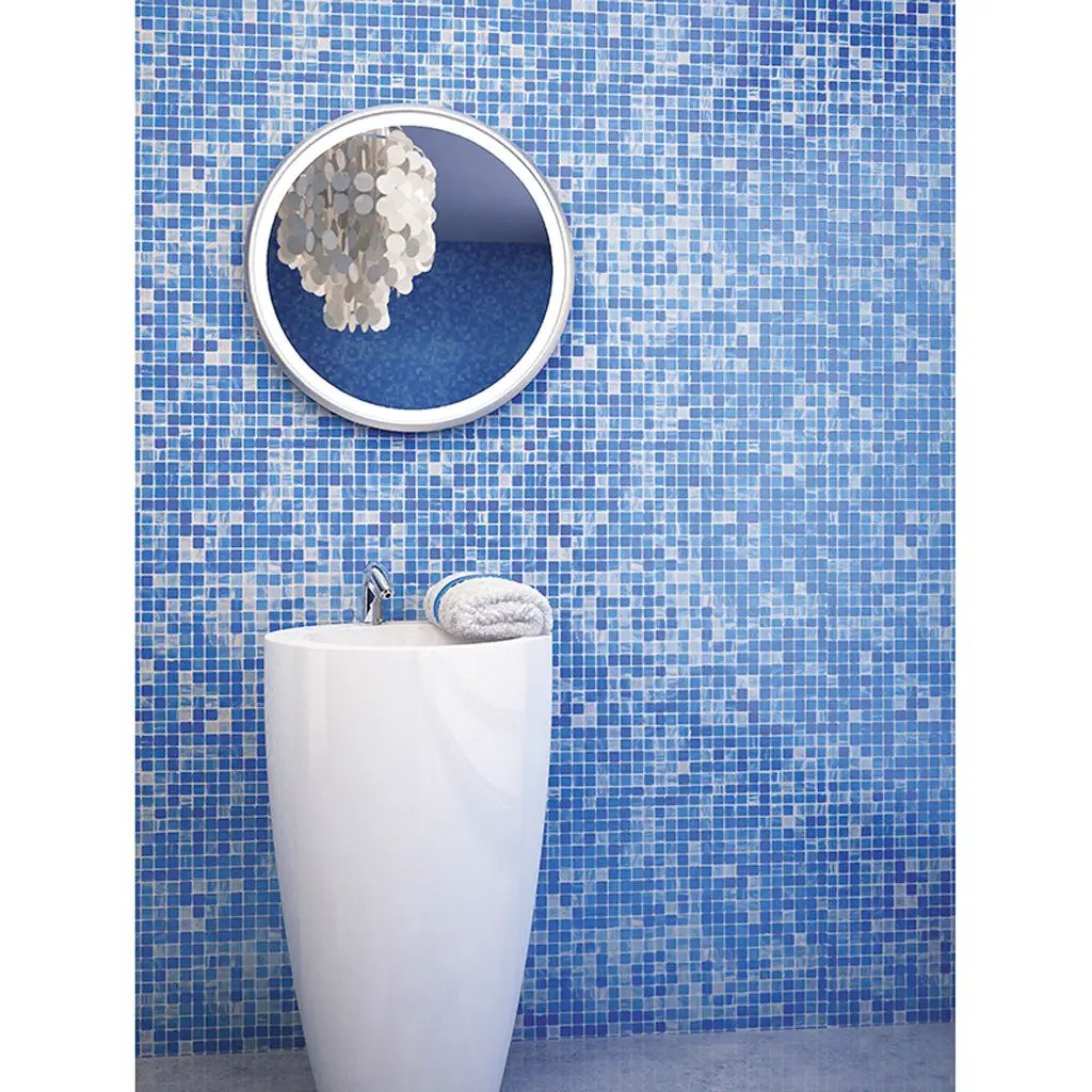 Olympic blue 12x12 Glossy Uniform Square Glass Mosaic Tile (20 pack, 20 sq ft/case) by Apollo Tile