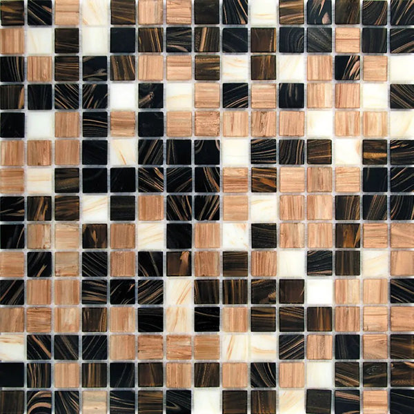 Brown Beige 12x12 Glossy Uniform Square Glass Mosaic Tile (20 pack, 20 sq ft/case)