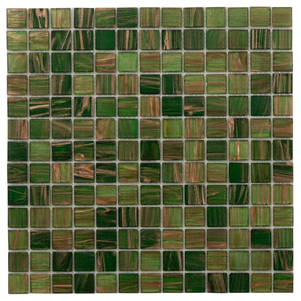 Moss Green 12x12 Glossy Uniform Square Glass Mosaic Tile (20 pack, 20 sq ft/case)