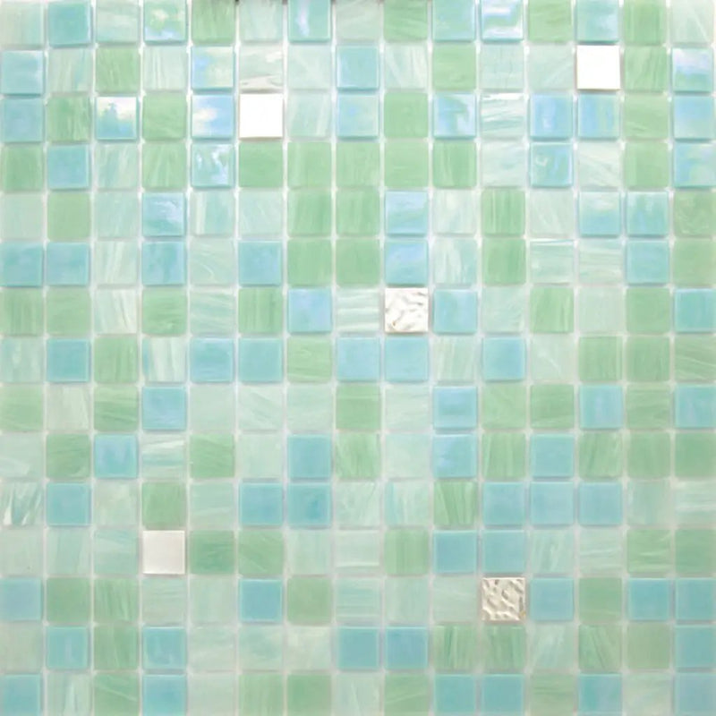 Light Aqua Green 12x12 Glossy Uniform Square Glass Mosaic Tile (20 pack, 20 sq ft/case) by Apollo Tile