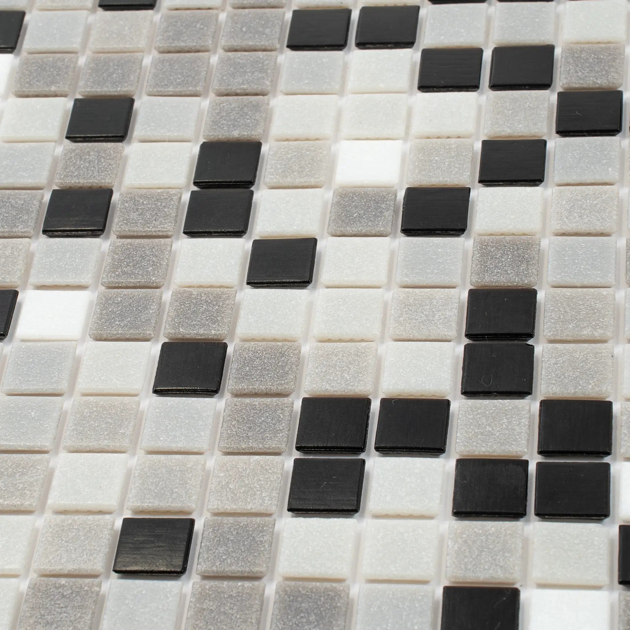 Gray Black 12x12 Glossy Uniform Square Glass Mosaic Tile (20 pack, 20 sq ft/case) by Apollo Tile