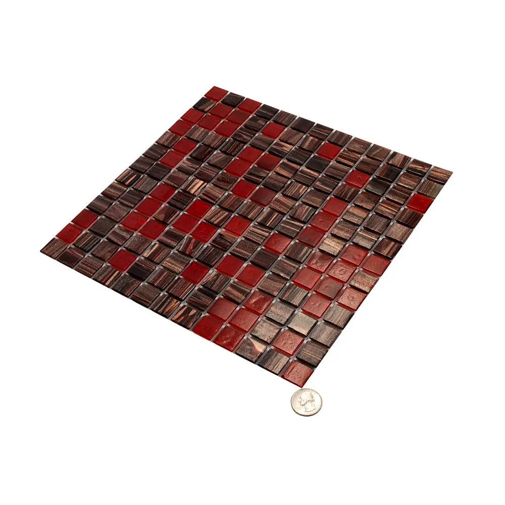 Berry Red 12x12 Glossy Uniform Square Glass Mosaic Tile (20 pack, 20 sq ft/case) by Apollo Tile