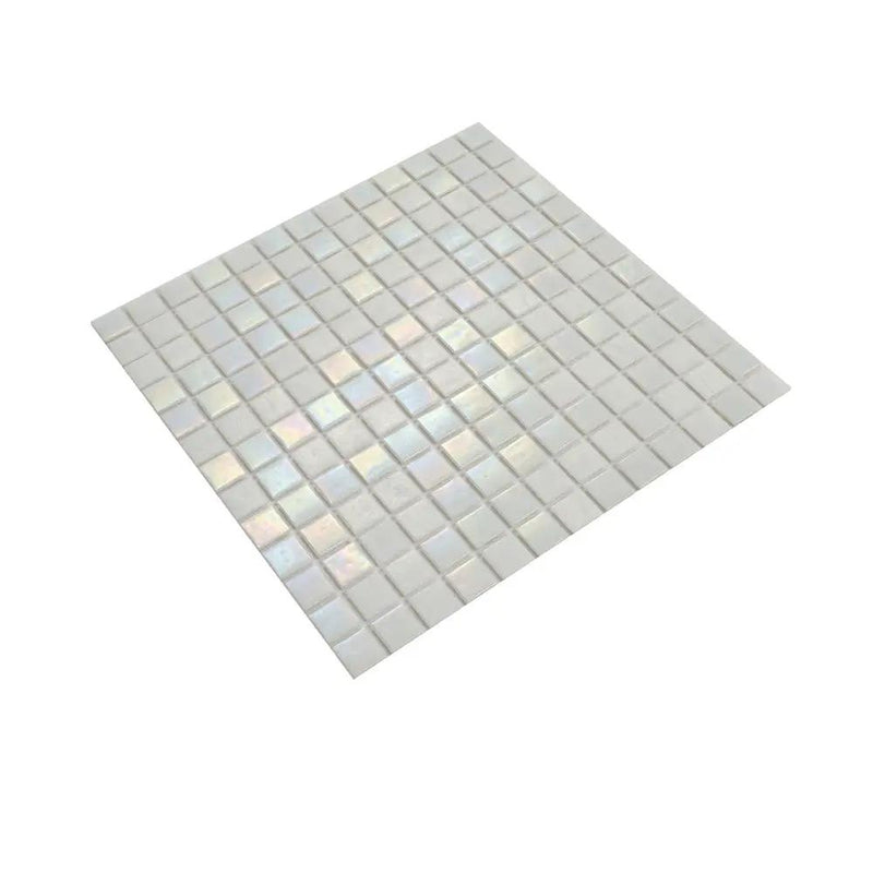 Cotton White 12x12 Glossy Square Glass Mosaic Tile (20 pack, 20 sq ft/case) by Apollo Tile