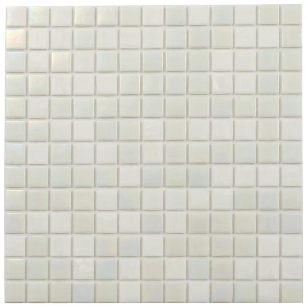 Cotton White 12x12 Glossy Square Glass Mosaic Tile (20 pack, 20 sq ft/case)
