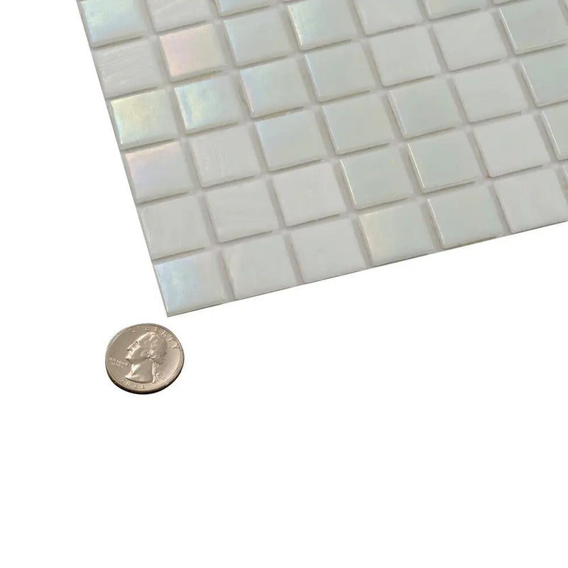 Cotton White 12x12 Glossy Square Glass Mosaic Tile (20 pack, 20 sq ft/case) by Apollo Tile
