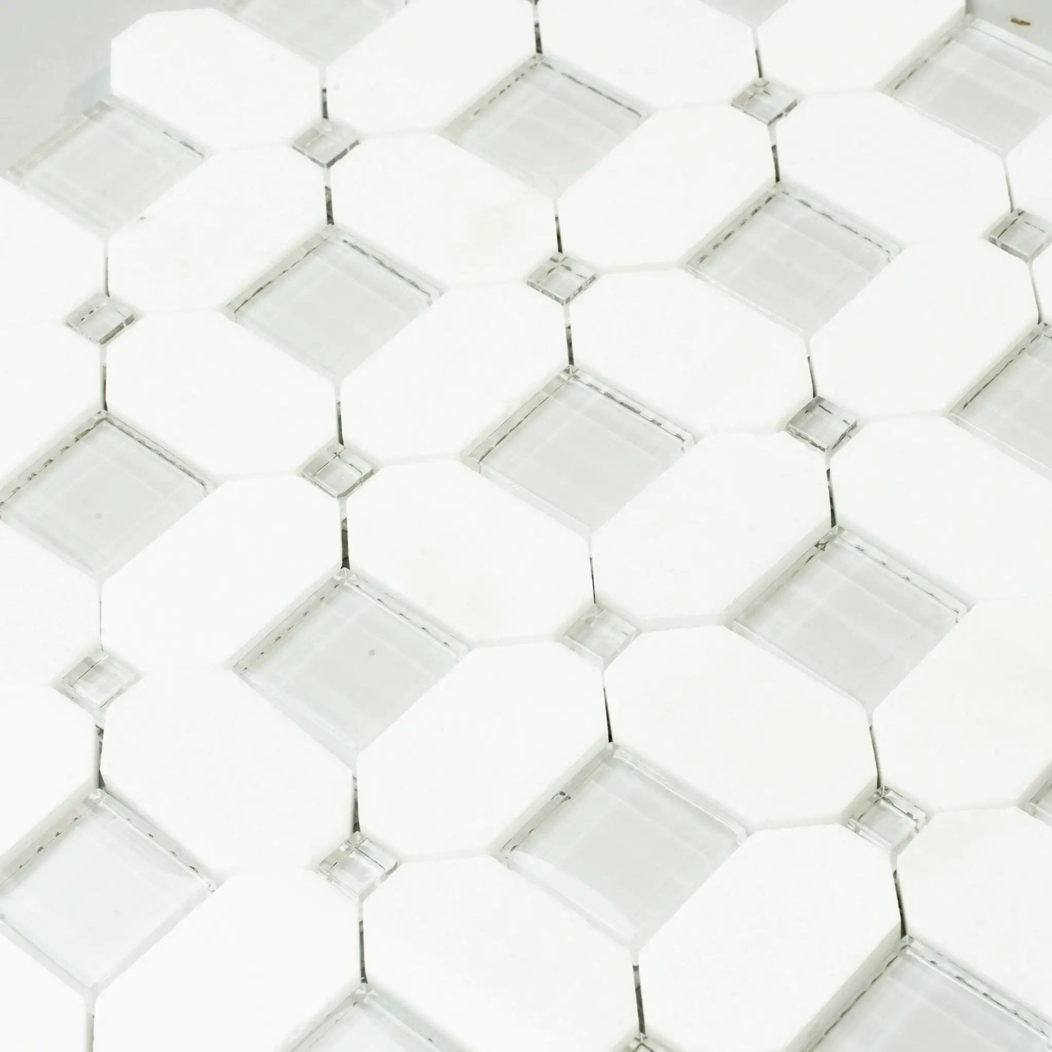 5-Pack White, Blue 12-in x 12-in Polished Glass Wall Tile by Apollo Tile