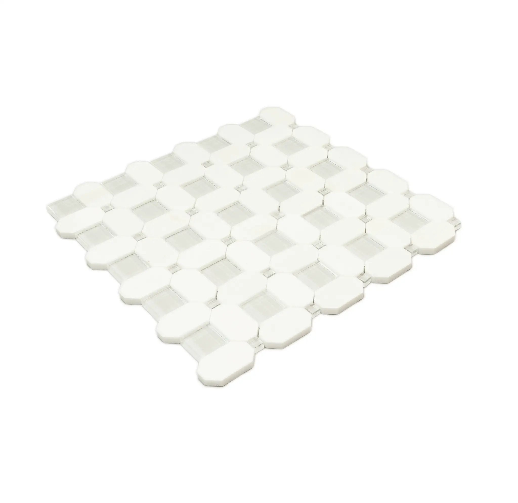 5-Pack White, Blue 12-in x 12-in Polished Glass Wall Tile by Apollo Tile