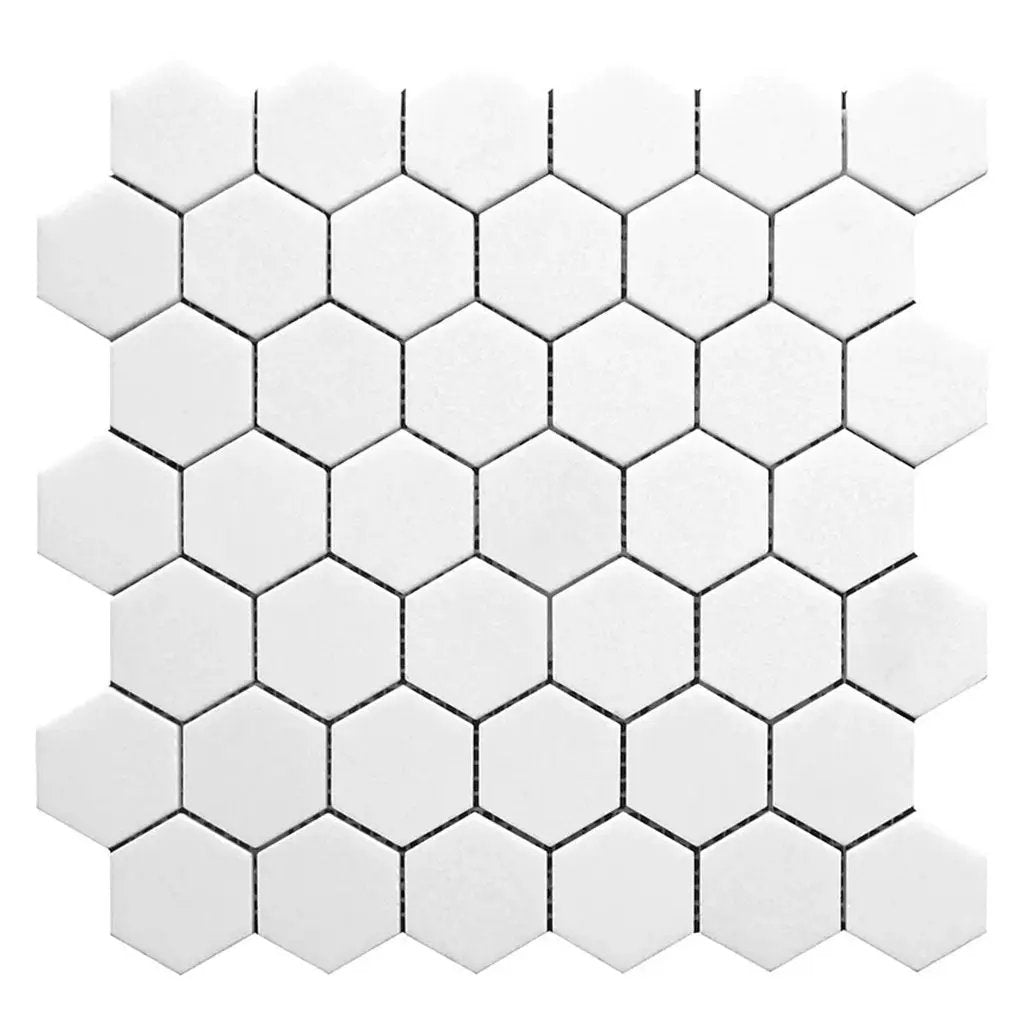 Pearl White 12x12 Polished Hexagon Thassos Marble Mosaic Tile (5 pack, 4.83 sq ft/case) by Apollo Tile