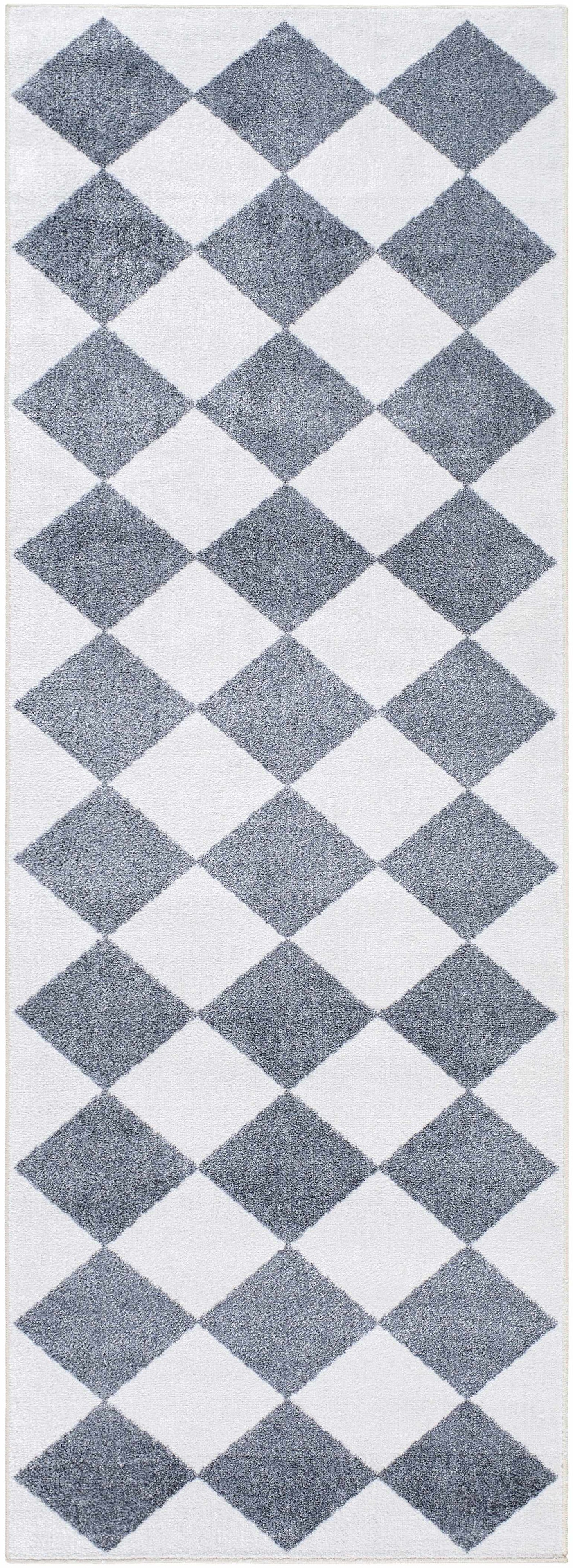 Ulric Navy Blue Diamond Washable Area Rug by Boutique Rugs