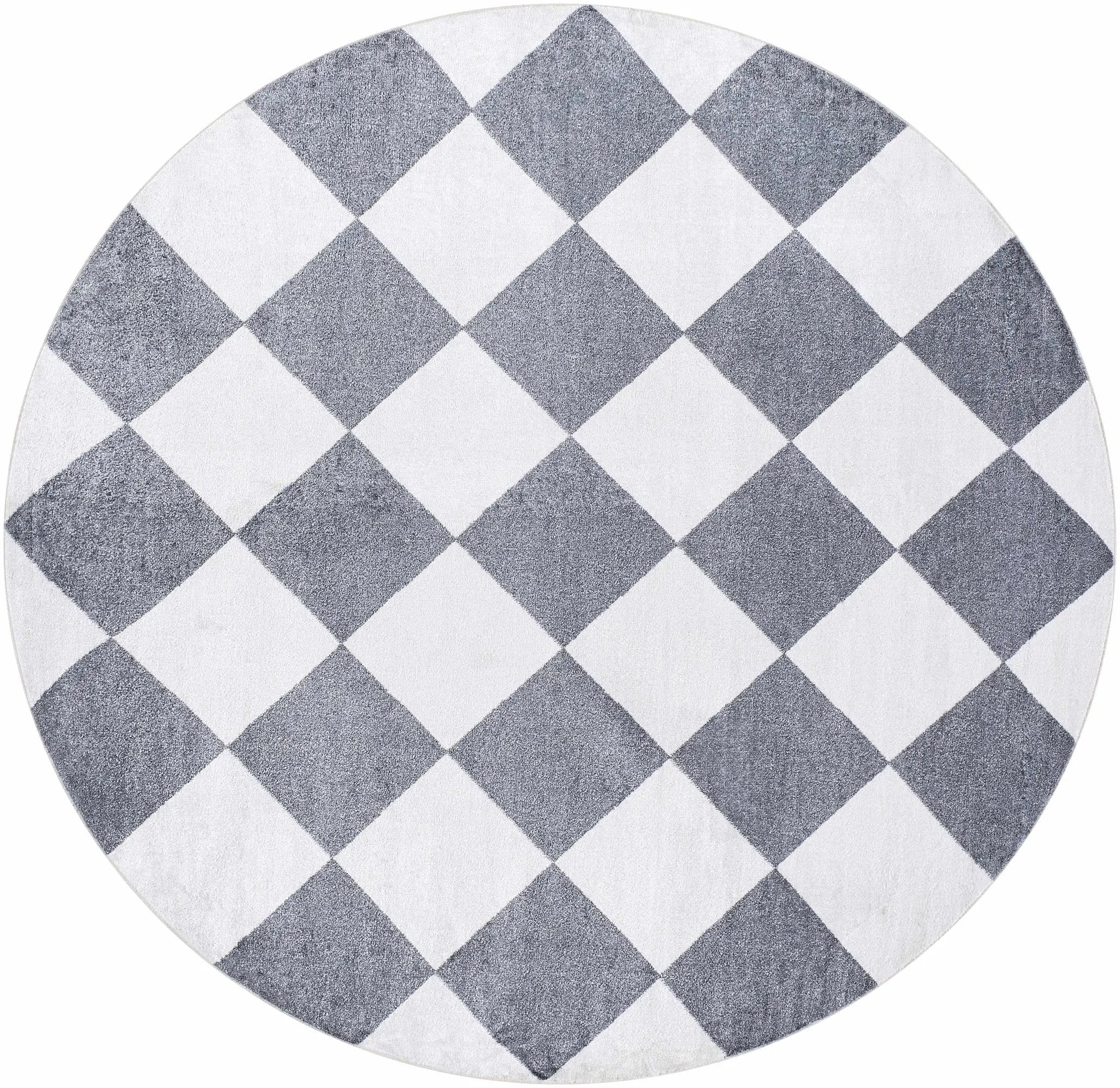 Ulric Navy Blue Diamond Washable Area Rug by Boutique Rugs