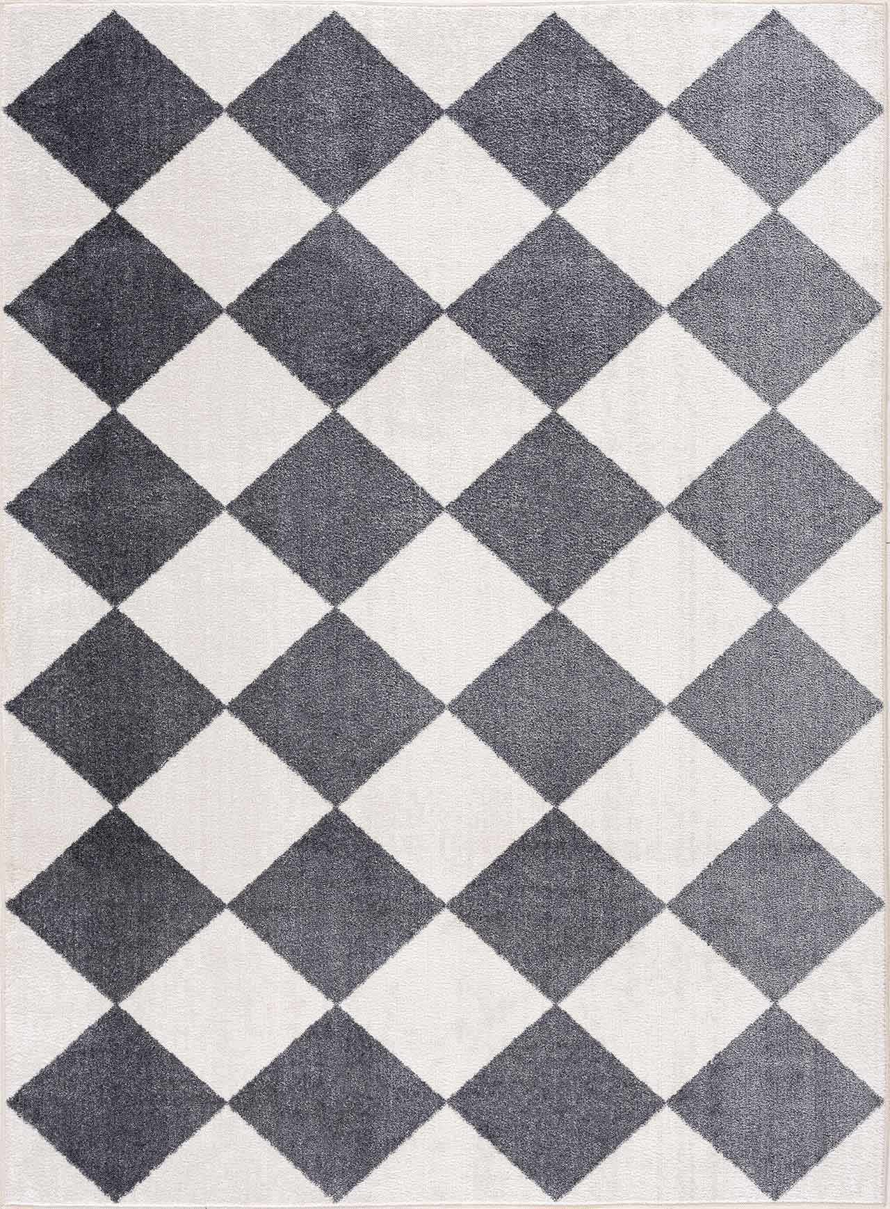 Ulric Navy Blue Diamond Washable Area Rug by Boutique Rugs