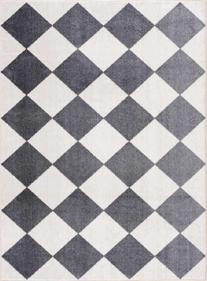 Ulric Navy Blue Diamond Washable Area Rug by Boutique Rugs