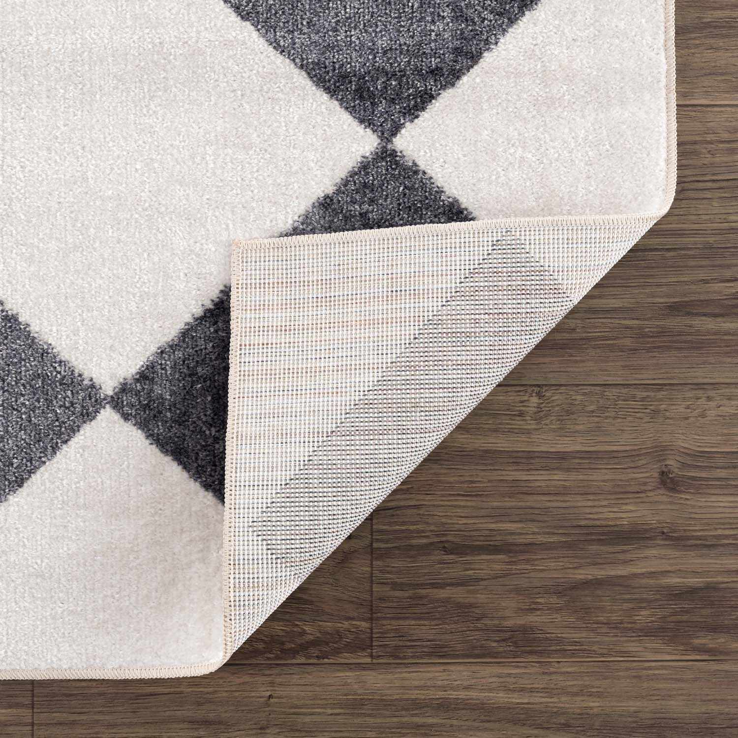 Ulric Navy Blue Diamond Washable Area Rug by Boutique Rugs