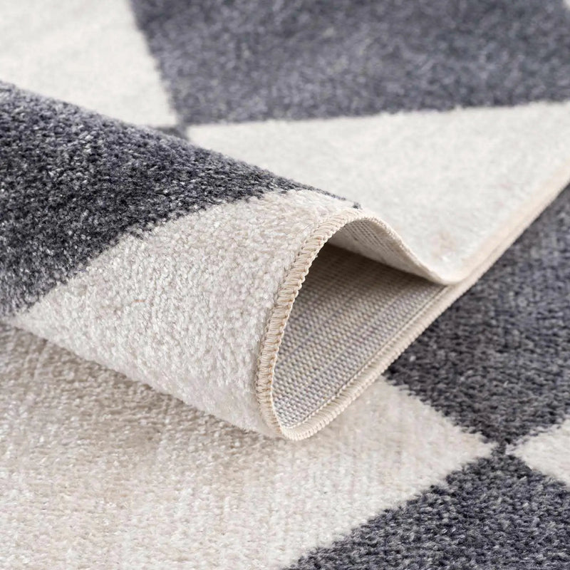Ulric Navy Blue Diamond Washable Area Rug by Boutique Rugs