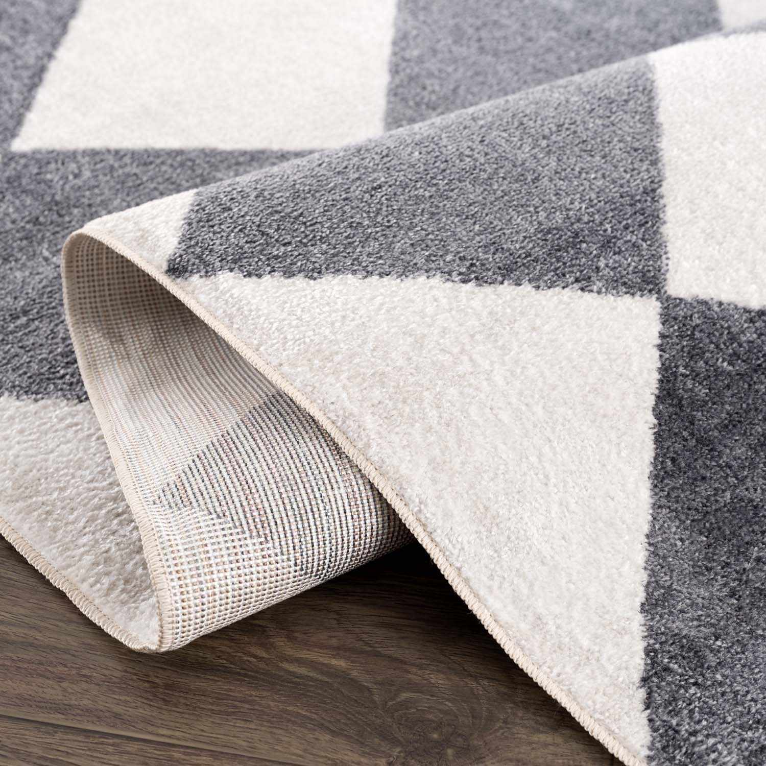 Ulric Navy Blue Diamond Washable Area Rug by Boutique Rugs