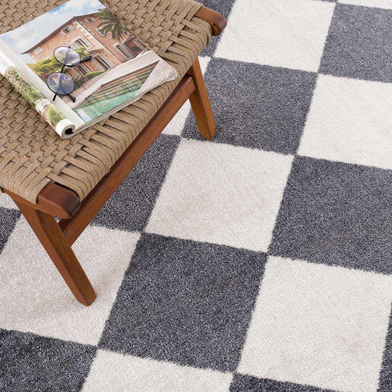 Ulric Navy Blue Diamond Washable Area Rug by Boutique Rugs