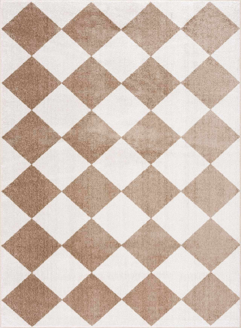 Ulric Brown Diamond Washable Area Rug by Boutique Rugs