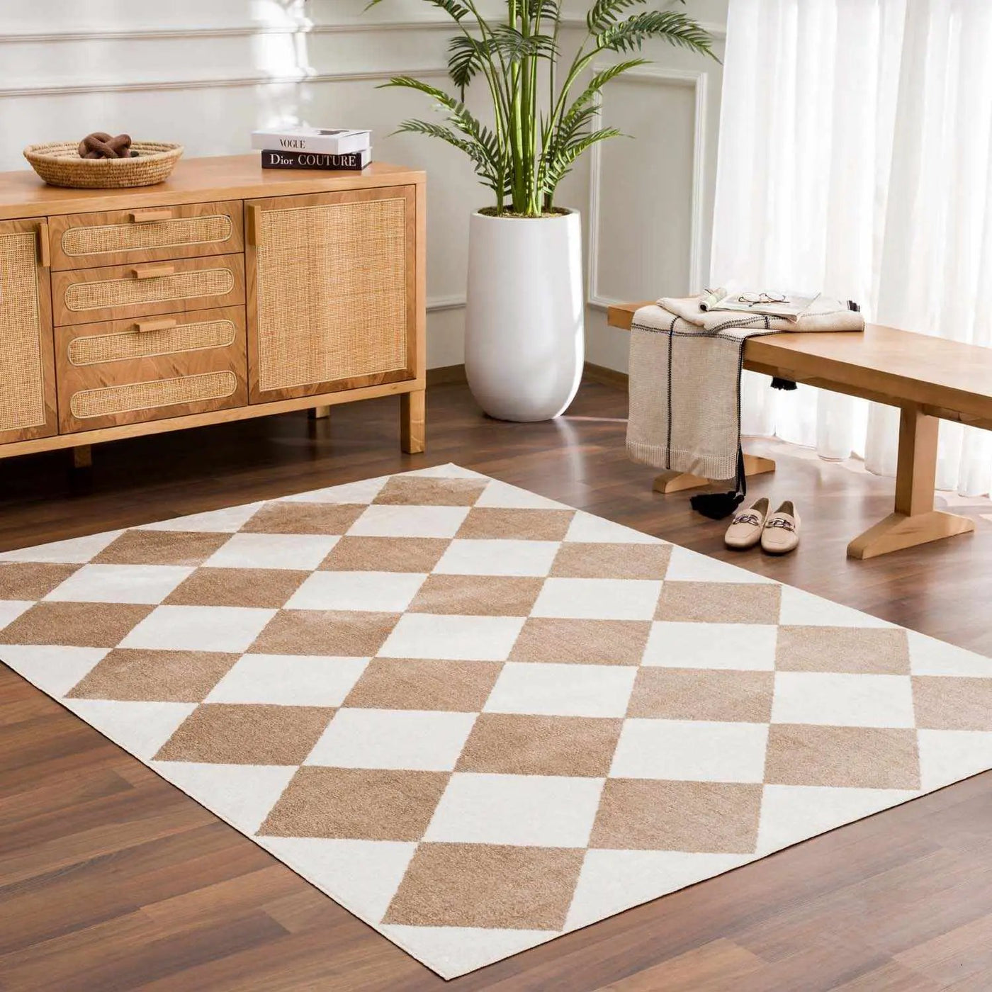 Ulric Brown Diamond Washable Area Rug by Boutique Rugs