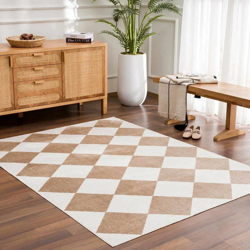 Ulric Brown Diamond Washable Area Rug by Boutique Rugs