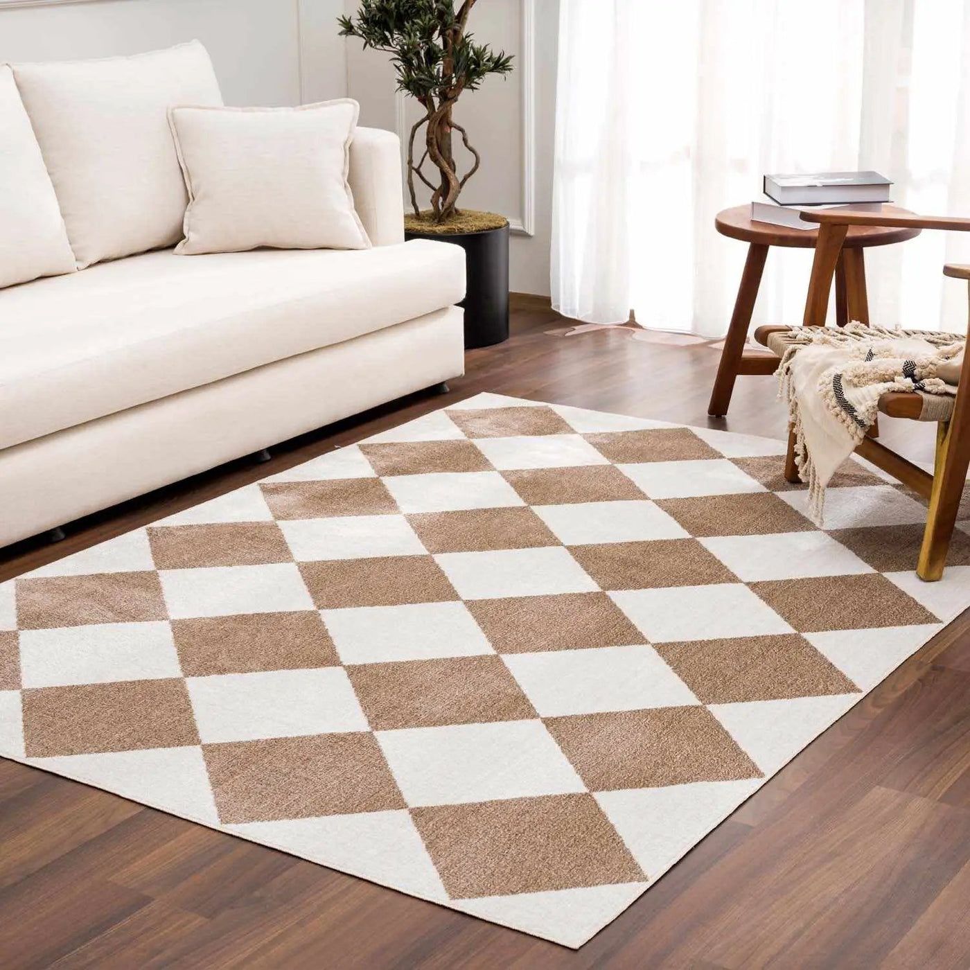 Ulric Brown Diamond Washable Area Rug by Boutique Rugs