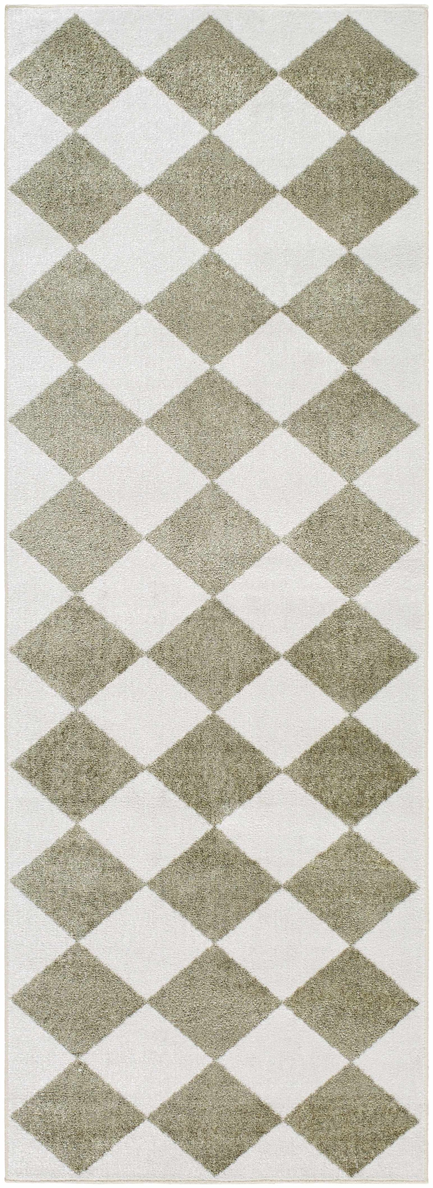 Ulric Green Diamond Washable Area Rug by Boutique Rugs