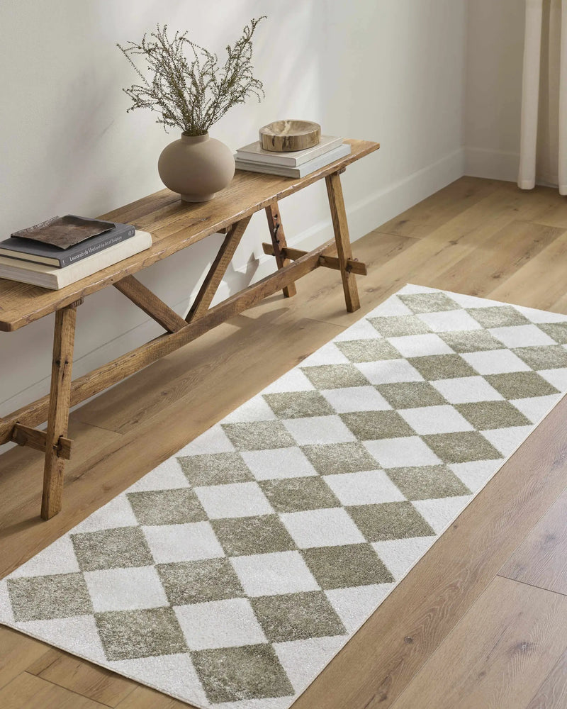 Ulric Green Diamond Washable Area Rug by Boutique Rugs